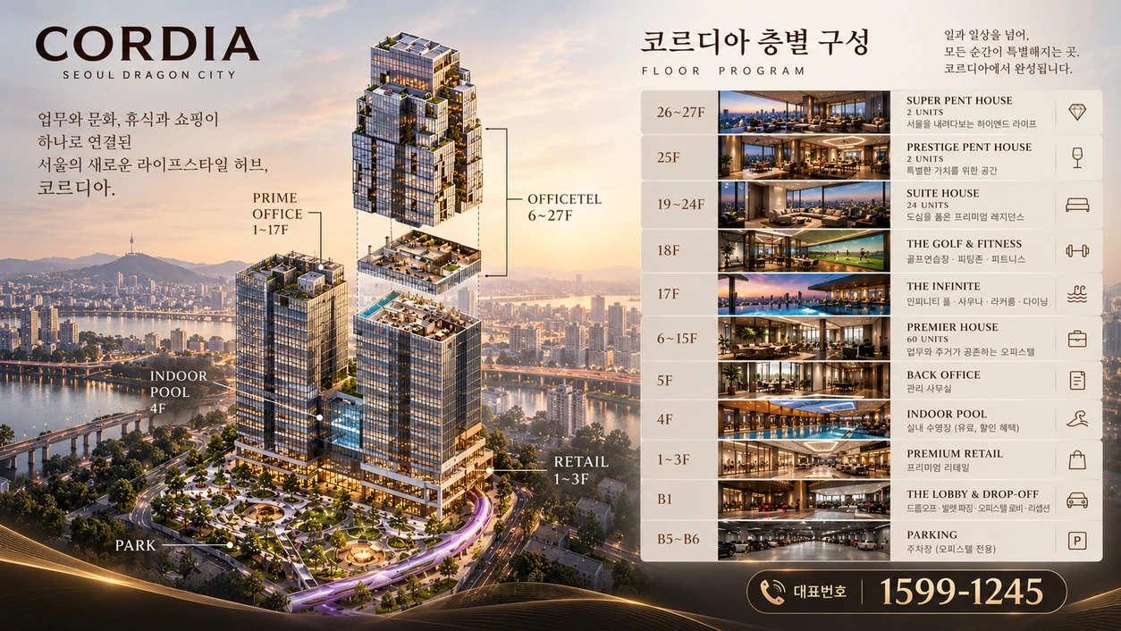 코르디아 층별 구성 — 제공된 홍보 이미지