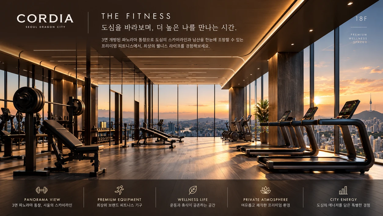피트니스 공간 계획 — 제공된 홍보 이미지
